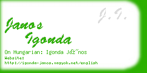 janos igonda business card